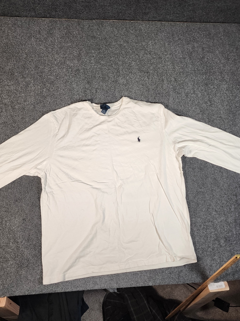 Men's Long-Sleeve White Crewneck Shirt